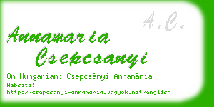 annamaria csepcsanyi business card